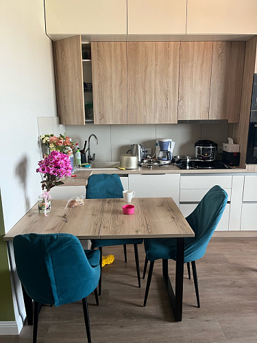 Деревянный стол Лота Лофт 120х75 белый матовый / дуб крафт золотой фото покупателя 18