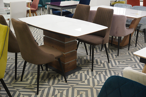 Стол на тумбе Фернан белый / венге из шоурума 1