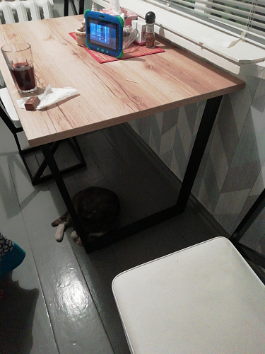 Деревянный стол Лота Лофт 140х80 черный матовый / бетон светлый фото покупателя 880