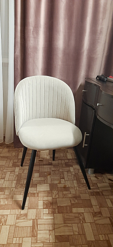 Стул на металлокаркасе Gabi dark beige / black / silver фото покупателя 291