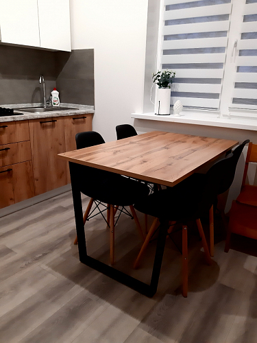 Деревянный стол Лота Лофт 140х80 дуб крафт табачный / черный матовый фото покупателя 393