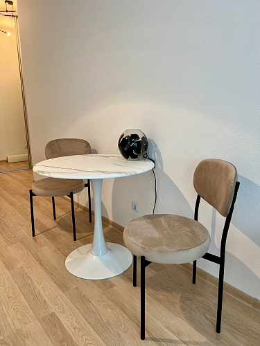 Стол Тулип 80х73 мрамор черный / белый фото покупателя 34