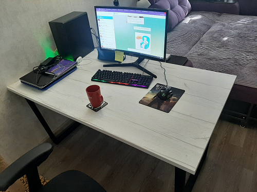 Деревянный стол Лота Лофт 120x75 дуб крафт табачный / черный матовый фото покупателя 635