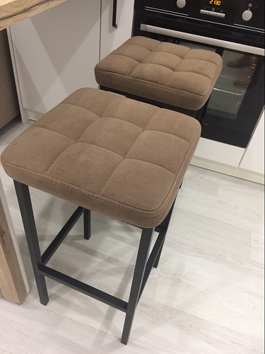 Барный стул Лофт микровелюр катания изумруд / черный матовый фото покупателя 47