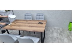 Деревянный стол Лота Лофт 120(160)х75 черный матовый / бетон светлый фото покупателя 70