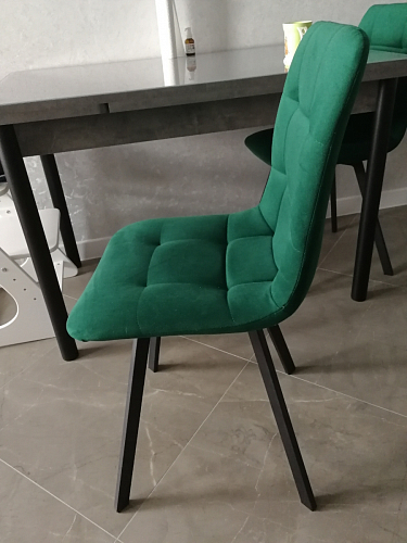 Стул на металлокаркасе Чилли К черный / зеленый фото покупателя 197