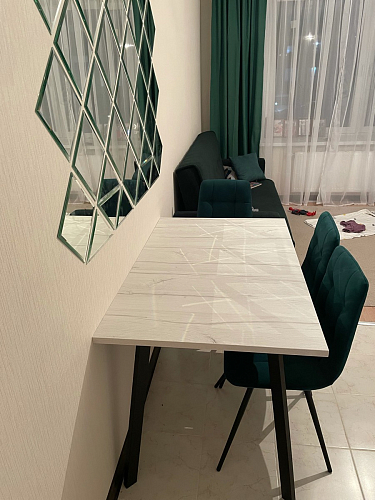 Стол раскладной Колон Лофт 120 32 мм дуб галифакс табако / черный матовый фото покупателя 4