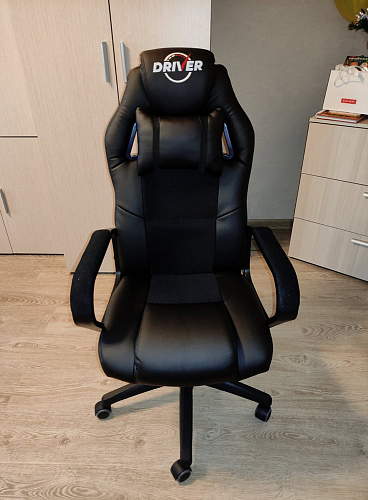 Компьютерное кресло Driver/Драйвер кожзам черный / ткань черный фото покупателя 154