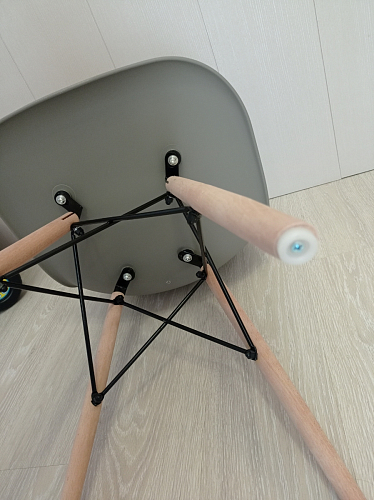 Пластиковый стул Eames PC-015 серо-голубой / дерево фото покупателя 347