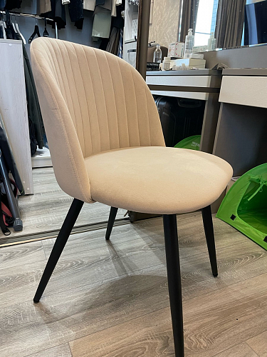 Стул на металлокаркасе Gabi dark beige / black / silver фото покупателя 138