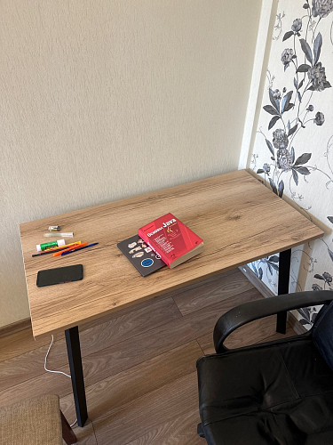 Стол Тринити Лофт 120 32 мм дуб галифакс табако / черный матовый фото покупателя 395