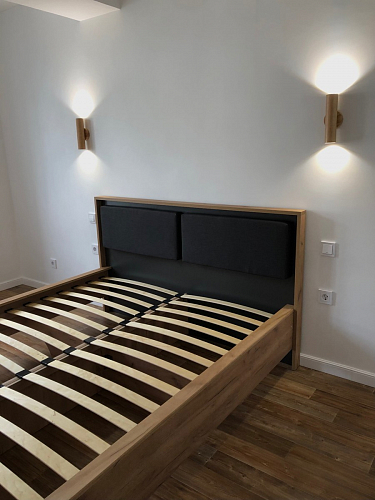 Двуспальная кровать Клауд 160х200 парящая дуб крафт золотой / антрацит фото покупателя 455