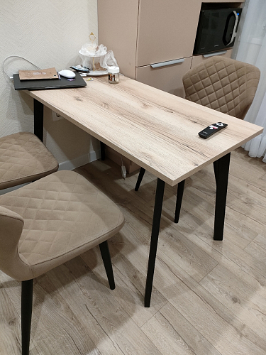 Стол Тринити Лофт 120 32 мм бетон / черный матовый фото покупателя 554