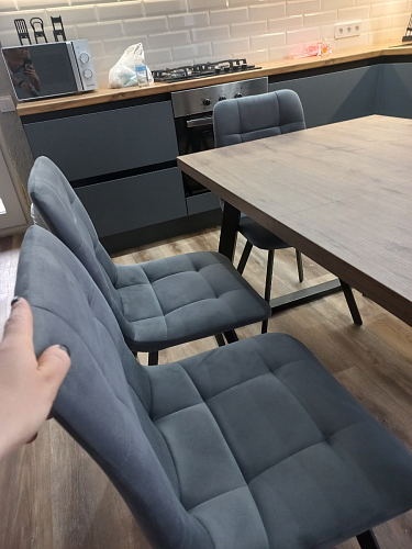 Стул на металлокаркасе Чилли К светло-серый велюр / черный каркас фото покупателя 1031