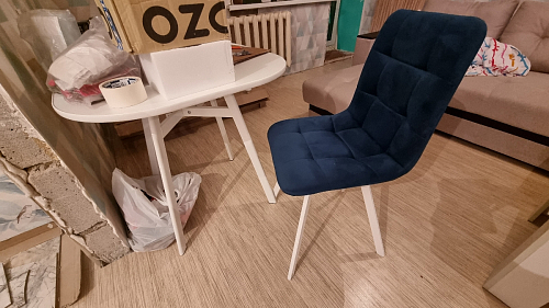 Стул на металлокаркасе Чилли К светло-серый велюр / черный каркас фото покупателя 1328