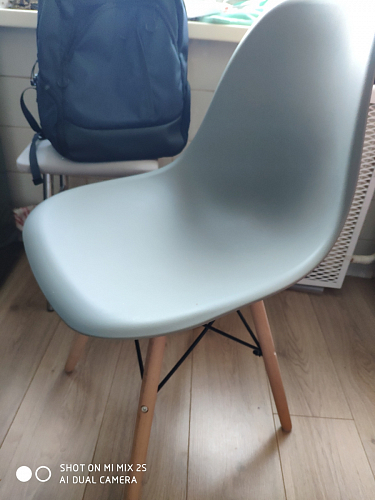 Пластиковый стул Eames PC-015 серо-голубой / дерево фото покупателя 113