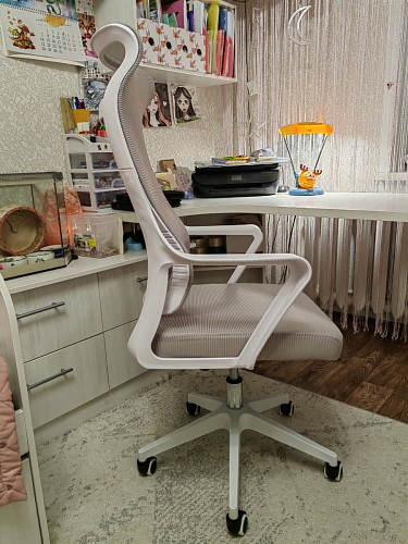 Компьютерное кресло Rino light gray / white фото покупателя 1