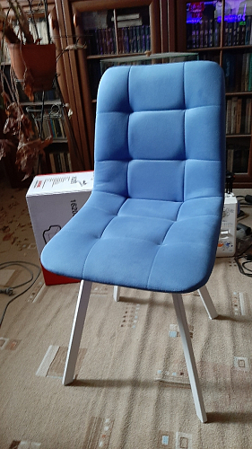 Стул на металлокаркасе Чилли К светло-серый велюр / черный каркас фото покупателя 58