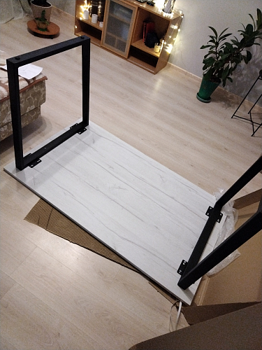 Стол Лота Лофт 140 25 мм черный матовый / бетон фото покупателя 525