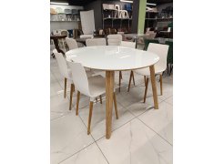 Стеклянный стол Семвэлл белый / дуб монтана из шоурума 3