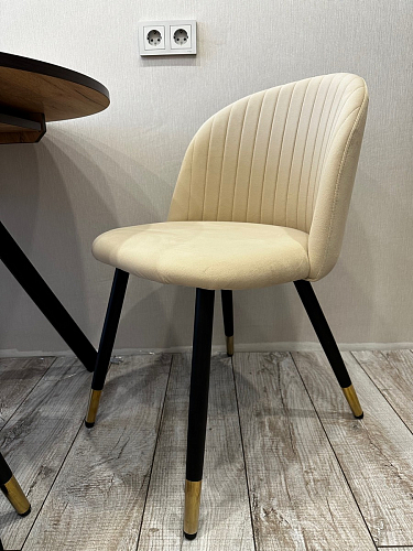 Стул на металлокаркасе Gabi dark beige / black / silver фото покупателя 552