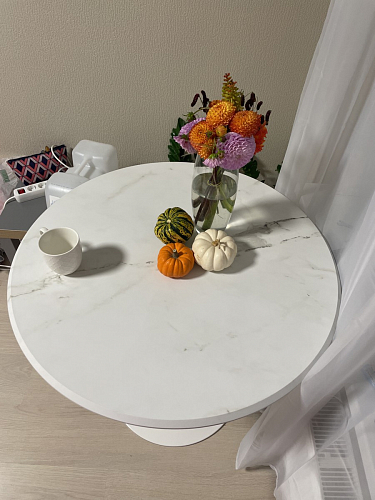 Стол Тулип 90х73 дуб вотан / белый фото покупателя 1