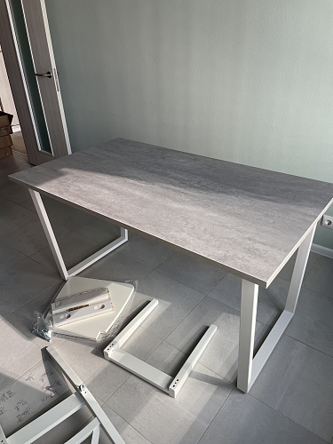 Стол Лота Лофт 140 25 мм черный матовый / бетон фото покупателя 1011