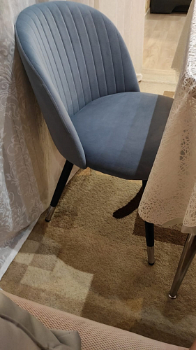 Стул на металлокаркасе Gabi dark beige / black / silver фото покупателя 282