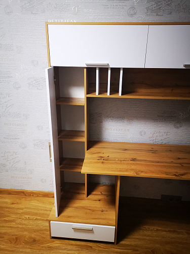 Письменный стол Лайт 03.243 дуб золотой (craft) / белый премиум фото покупателя 292