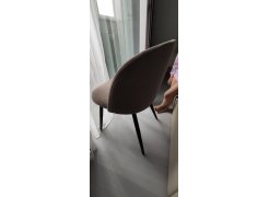 Стул на металлокаркасе Gabi 1 бежевый / черный с серебряными наконечниками фото покупателя 224