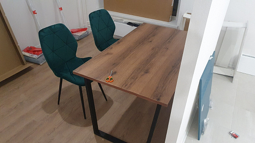 Деревянный стол Лота Лофт 140х80 черный матовый / бетон светлый фото покупателя 425