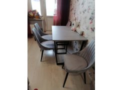 Стол Лота Лофт 140 25 мм черный матовый / бетон фото покупателя 300