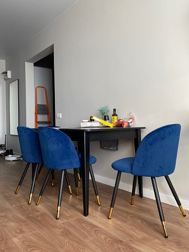 Стул на металлокаркасе Gabi dark beige / black / silver фото покупателя 759