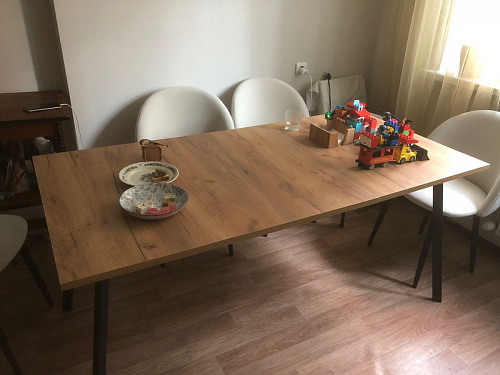 Стол Тринити Лофт 120 32 мм дуб галифакс табако / черный матовый фото покупателя 755