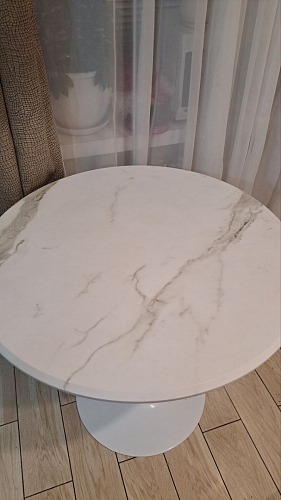 Стол Тулип 80х73 мрамор черный / белый фото покупателя 70