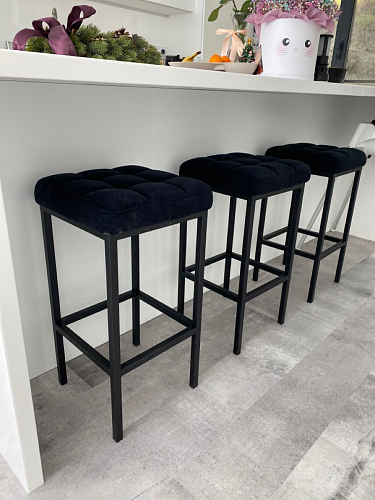 Барный стул Лофт ткань канди грей / черный матовый фото покупателя 3