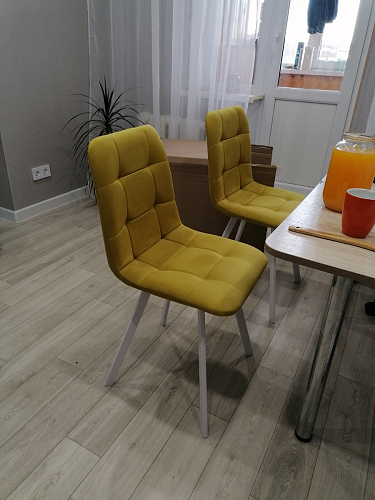 Стул на металлокаркасе Чилли синяя ткань / белый фото покупателя 39