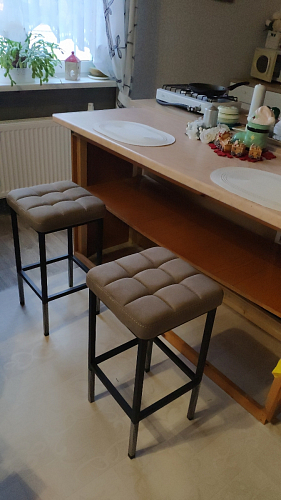 Барный стул Лофт ткань канди грей / черный матовый фото покупателя 237