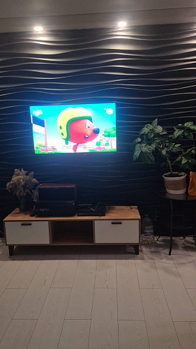 ТВ-тумба Эго Т-3 на ножках бетон светлый / белый глянец фото покупателя 10