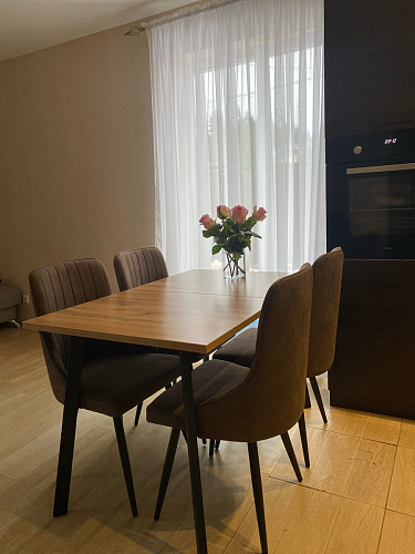 Стол Тринити Лофт 120 32 мм дуб галифакс табако / черный матовый фото покупателя 368