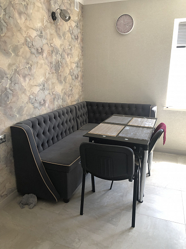 Кухонный диван Лофт правый велюр серый фото покупателя 1