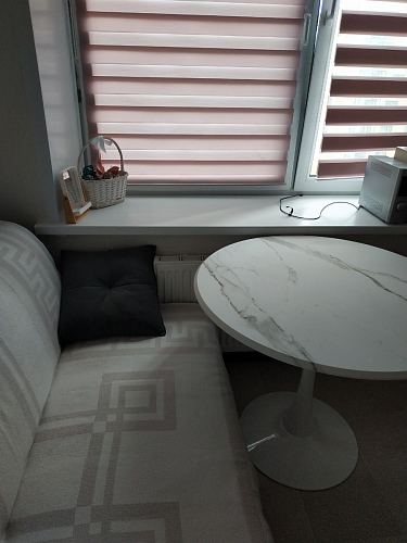 Стол Тулип 90х73 белый мрамор / золото фото покупателя 13