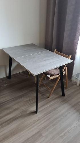 Стол раскладной Колон Лофт 120 32 мм дуб галифакс табако / черный матовый фото покупателя 112