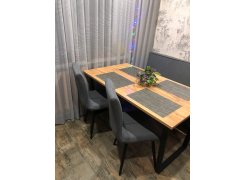 Деревянный стол Лота Лофт 120(160)х75 черный матовый / бетон светлый фото покупателя 493