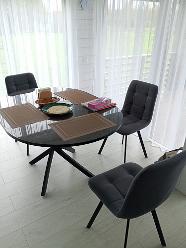 Стул на металлокаркасе Чилли синяя ткань / белый фото покупателя 381