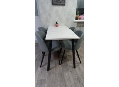 Стул на металлокаркасе Gabi 1 бежевый / черный с серебряными наконечниками фото покупателя 62