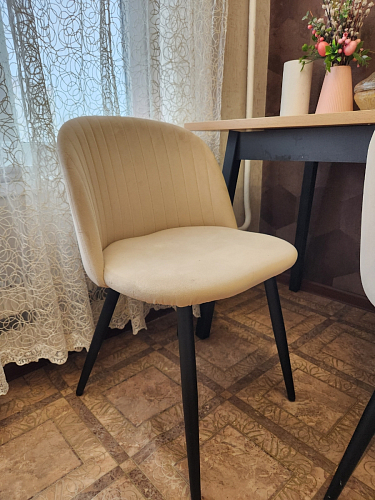 Стул на металлокаркасе Gabi 1 light blue / black / gold фото покупателя 447