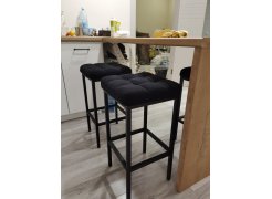 Барный стул Лофт кожзам темно-серый / черный матовый фото покупателя 74