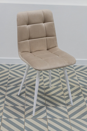 Стул на металлокаркасе Чилли К светло-серый велюр / черный каркас из шоурума 5