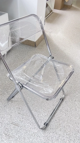 Пластиковый стул Fold складной clear gray-blue фото покупателя 8